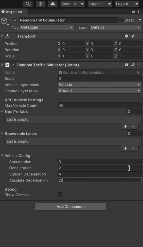 Add Random Traffic - AWSIM document
